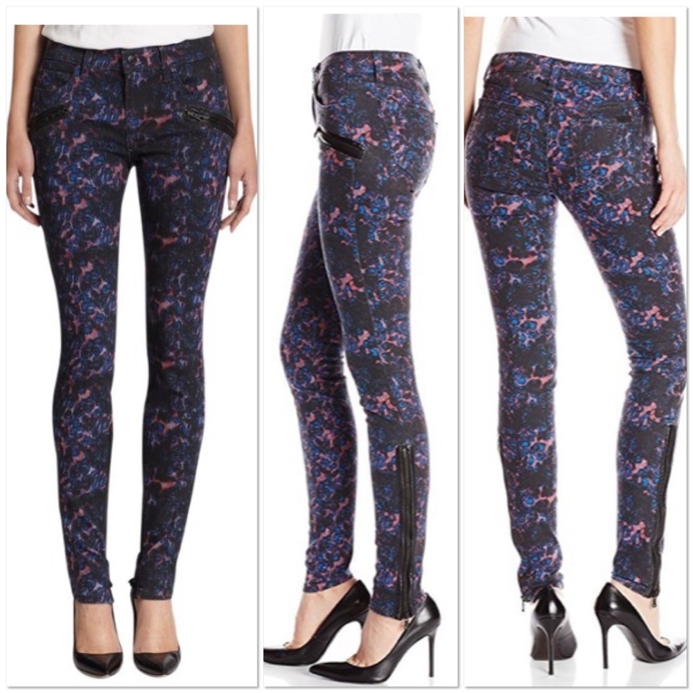Joe’s Jeans Thriller Extreme cobalt multicolor and leopard skinny jeans